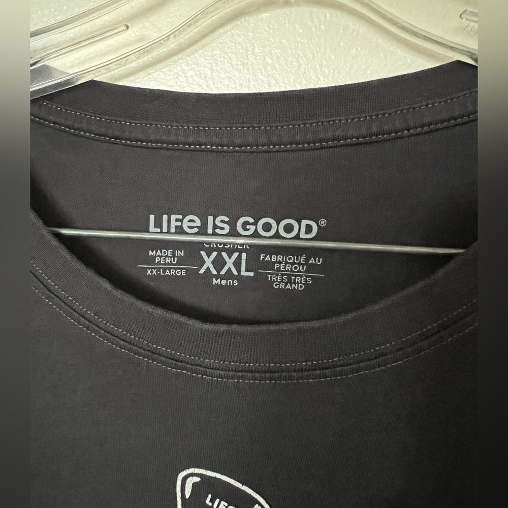 Life is Good Crusher Tee Mens Size XXL Long Sleeve Happy Skeleton Black - Picture 2 of 5